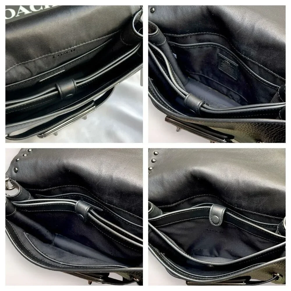 🖤🩶Coach Swagger Saddle / Shoulder Bag Black w/ Rivets & Gunmetal Hardware $400 - Picture 15 of 17
